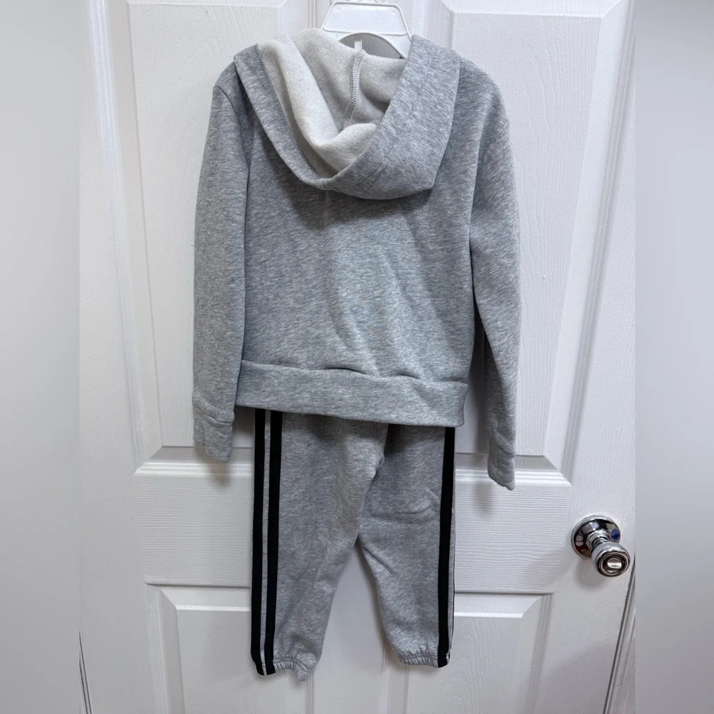 Adidas Kids Gray Jacket and Jogger Set, Size 4